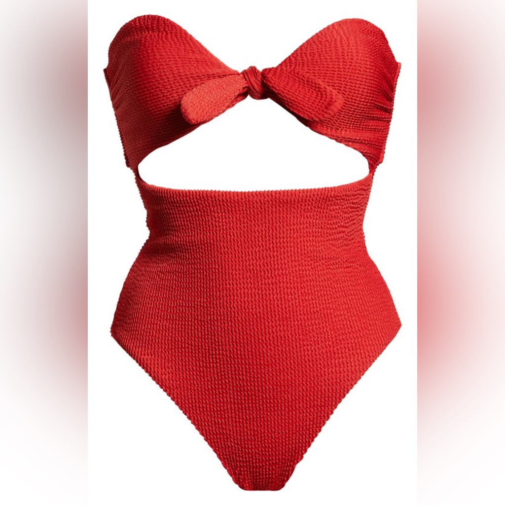 Veronica Beard Bethany Cutout Bandeau One-Piece Swimsuit, Size Medium, $275